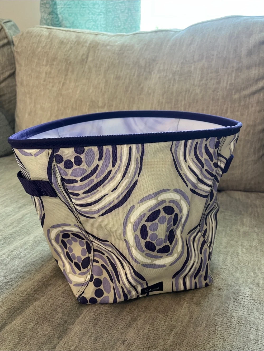 Thirty One Purple Patterned Fabric Storage Bin